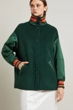 Bomber in lana - Verde Arancio