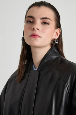Bomber in pelle - Nero