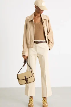 Bomber in raso antigoccia - Beige