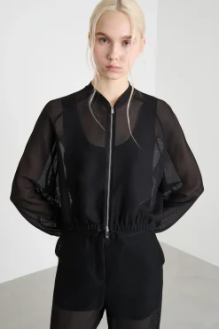 Bomber in rete tecnica - Nero