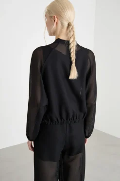 Bomber in rete tecnica - Nero