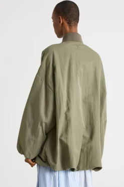 Bomber in twill antigoccia - Verde