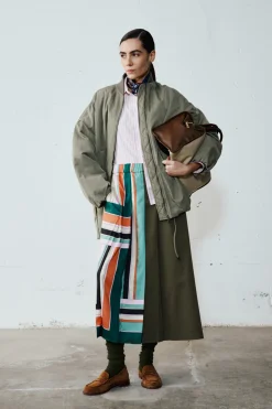 Bomber in twill antigoccia - Verde