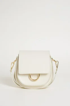 Borsa arrotondata in pelle - Bianco