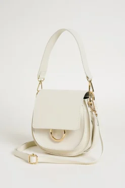 Borsa arrotondata in pelle - Bianco
