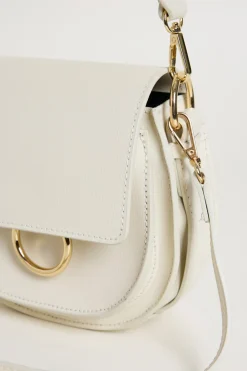 Borsa arrotondata in pelle - Bianco