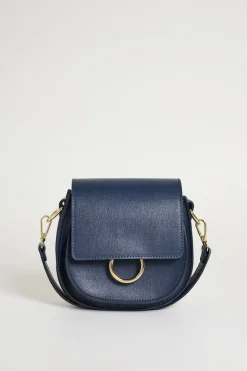 Borsa arrotondata in pelle - Blu