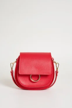 Borsa arrotondata in pelle - Rosso