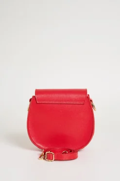 Borsa arrotondata in pelle - Rosso