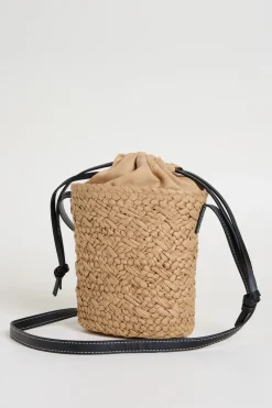Borsa a secchiello con tracolla - Beige