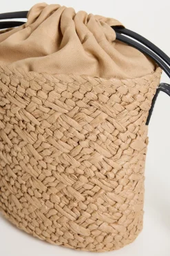 Borsa a secchiello con tracolla - Beige