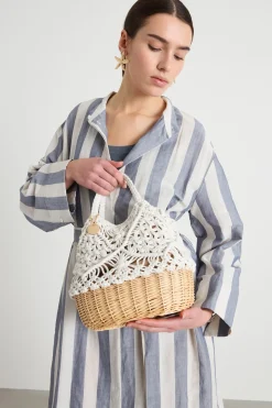 Borsa a secchiello crochet - Bianco