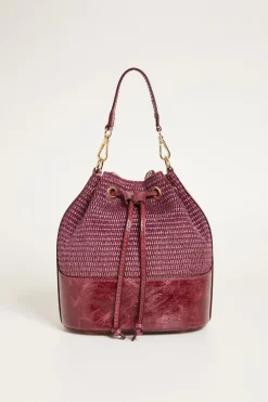 Borsa a secchiello in paglia - Bordeaux