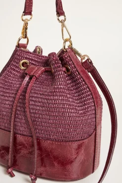 Borsa a secchiello in paglia - Bordeaux