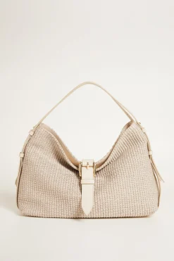 Borsa a spalla in paglia - Beige