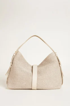 Borsa a spalla in paglia - Beige