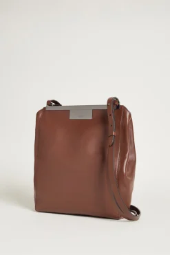 Borsa a spalla in pelle naturale - Marrone