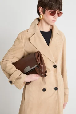 Borsa a spalla in pelle naturale - Marrone