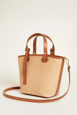 Borsa a tracolla in paglia - Beige