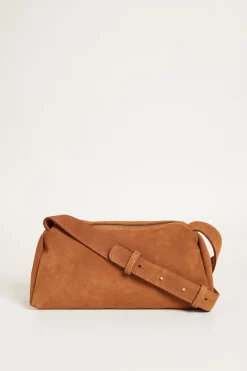 Borsa a tracolla in pelle scamosciata - Marrone