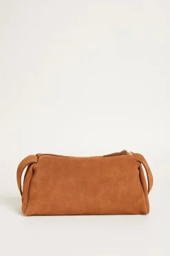Borsa a tracolla in pelle scamosciata - Marrone