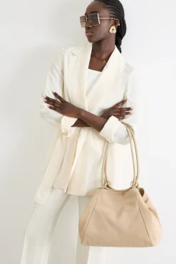 Borsa a trapezio - Beige
