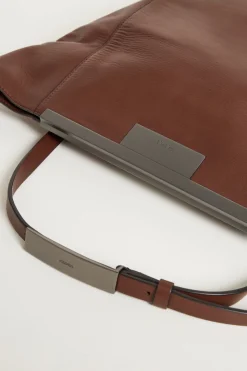 Borsa clutch piccola ripiegabile - Marrone