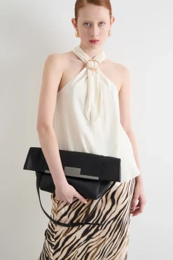 Borsa clutch piccola ripiegabile - Nero
