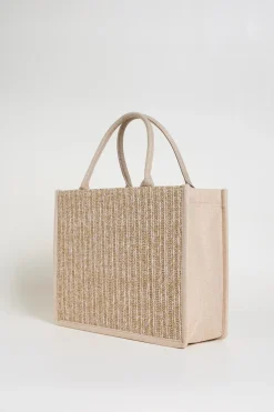 Borsa con motivi in rilievo - Beige