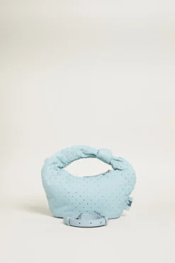 Borsa imbottita con strass - Azzurro Pastello