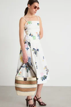 Borsa in corda naturale e pelle - Bianco Cammello