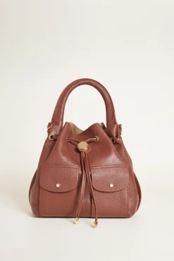 Borsa in pelle bottalata - Marrone