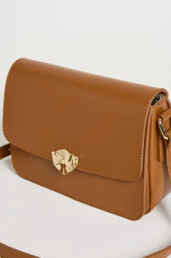 Borsa in pelle saffiano a tracolla - Marrone