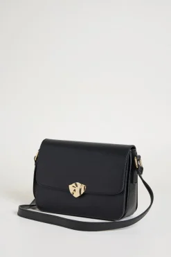 Borsa in pelle saffiano a tracolla - Nero