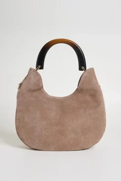 Borsa in pelle scamosciata - Camello
