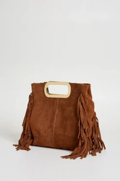 Borsa in pelle scamosciata - Marrone