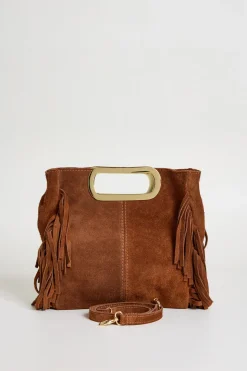 Borsa in pelle scamosciata - Marrone