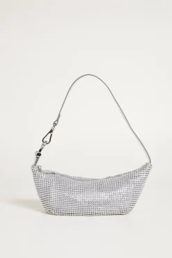 Borsa in rete di strass - Argento