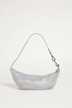 Borsa in rete di strass - Argento
