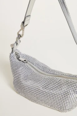 Borsa in rete di strass - Argento
