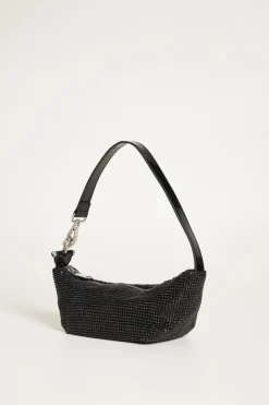 Borsa in rete di strass - Nero