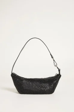 Borsa in rete di strass - Nero