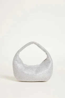 Borsa in rete strass - Argento