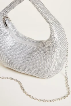 Borsa in rete strass - Argento