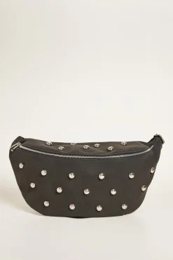 Borsa in tessuto dal finish vellutato - Nero