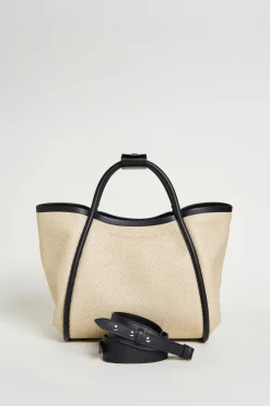Borsa in tessuto effetto rafia - Beige