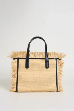 Borsa shopper a frange - Beige