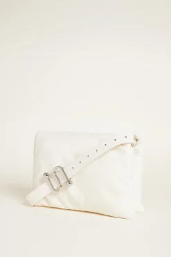 Borsa tracolla in nappa imbottita - Bianco