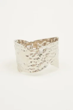 Bracciale rigido martellato - Argento