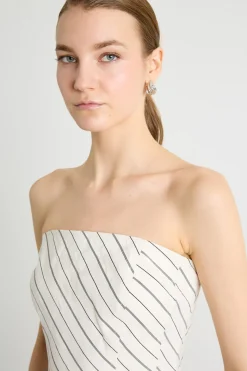 Bustier con fiore - Bianco Nero